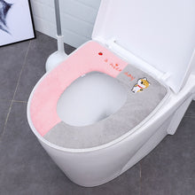 Load image into Gallery viewer, Universal Soft Heated Washable Toilet Seat Mat Set for Home Decor Closestool Mat Seat Case Warmer Toilet Lid Cover Accessories